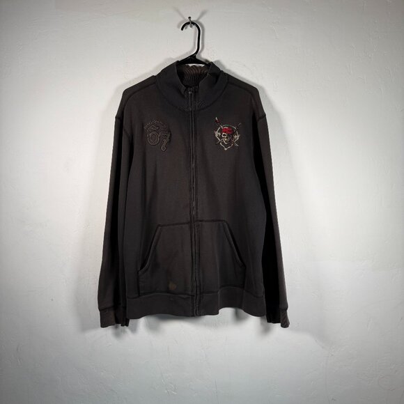 Disneyland Other - Disneyland Black Pirates Of The Caribbean Full Zip Up Y2K Sweatshirt Size XL
